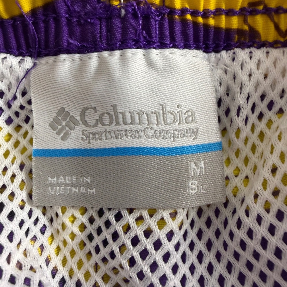 Columbia PFG LSU Tigers Mens Purple Yellow Omni-Shade Fishing Shorts Size Medium - Picture 5 of 8